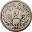 France 2 Francs Ax and Grain Sprigs 1943 KM# 904.1 TRAVAIL FAMILLE PATRIE 2 FRANCS 1943 coin reverse