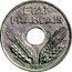 France 20 Centimes Grain Sprigs 1942 A KM# 900.1 ETAT FRANÇAIS A. DE G. coin obverse