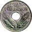 France 20 Centimes Grain Sprigs 1942 KM# 900.2 ETAT FRANÇAIS A DE G coin obverse