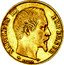 France 20 Francs Napoleon III 1855 D KM# 781.3 NAPOLEON III EMPEREUR BARRE coin obverse