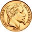 France 20 Francs Napoleon III 1866 BB KM# 801.2 NAPOLEON III EMPEREUR BARRE coin obverse