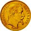 France 20 Francs Napoleon III 1869 A KM# 801.1 NAPOLEON III EMPEREUR BARRE coin obverse