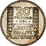 France 20 Francs Marianne 1934 (sl) KM# 879 20 FRANCS 1929 LIBERTE EGALITE FRATERNITE coin reverse