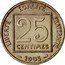 France 25 Centimes Liberty 1903 KM# 855 LIBERTÉ ÉGALITÉ FRATERNITÉ 25 CENTIMES 1903 coin reverse