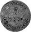 France 5 Centimes Louis XVIII Antwerp. Siege Coinage 1814 KM# 4.1 MONNAIE OBSIDIONALE 5 CENT. coin reverse