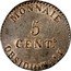 France 5 Centimes Napoleon I Antwerp. Siege Coinage 1814 KM# 1 MONNAIE 5 CENT OBSIDIONALE coin reverse