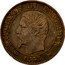 France 5 Centimes Napoleon III 1853 (w) KM# M23 NAPOLEON III EMPEREUR BARRE coin obverse