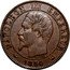 France 5 Centimes Napoleon III 1854 W KM# 777.7 NAPOLEON III EMPEREUR 1853 BARRE coin obverse