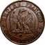 France 5 Centimes Napoleon III 1854 W KM# 777.7 EMPIRE FRANÇAIS W CINQ CENTIMES coin reverse