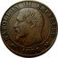 France 5 Centimes Napoleon III 1856 B KM# 777.2 NAPOLEON III EMPEREUR 1855 BARRE coin obverse