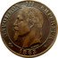 France 5 Centimes Napoleon III 1865 BB KM# 797.2 NAPOLEON III EMPEREUR BARRE 1861 coin obverse