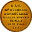 France 5 Francs Duchess D'Angouleme Visit to Paris Mint 1817 KM# M12d S A R MME DUCHESSE D'ANGOULEME VISITE LA MONNAIE DE PARIS LE 25 AVRIL 1817 coin reverse
