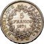 France 5 Francs Hercules 1871 A KM# 820.1 LIBERTÉ ÉGALITÉ FRATERNITÉ DUPRÉ coin reverse