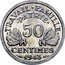 France 50 Centimes Ax and Grain Sprigs 1943 B KM# 914.2 TRAVAIL FAMILLE PATRIE 50 CENTIMES 1944 coin reverse