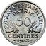 France 50 Centimes Ax and Grain Sprigs 1943 KM# 914.4 TRAVAIL FAMILLE PATRIE 50 CENTIMES 1943 coin reverse