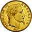 France 50 Francs Napoleon III 1867 BB KM# 804.2 NAPOLEON III EMPEREUR BARRE coin obverse