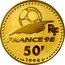 France 50 Francs World Cup 1996 Proof KM# 1145 RF FRANCE 98 50F. 1996 coin obverse