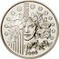 France 6.55957 Francs Introduction of the Euro 2000 Proof KM# 1259 € EUROPA 2000 coin reverse