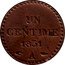 France Centime Napoleon III 1851 A KM# 754 UN CENTIME 1848 A coin reverse