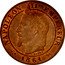 France Centime Napoleon III 1861 K KM# 795.3 NAPOLEON III EMPEREUR BARRE 1862 coin obverse
