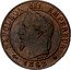 France Centime Napoleon III 1862 BB KM# 795.2 NAPOLEON III EMPEREUR BARRE 1861 coin obverse