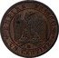 France Centime Napoleon III 1862 BB KM# 795.2 EMPIRE FRANÇAIS BB UN CENTIME coin reverse