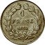 France Franc Louis Philippe I 1834 H KM# 748.5 1 FRANC 1834 H coin reverse