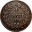 France Franc Louis Philippe I 1835 A KM# 748.1 1 FRANC 1832 A coin reverse