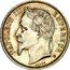 France Franc Napoleon III 1868 BB KM# 806.2 NAPOLEON III EMPEREUR BARRE BB coin obverse
