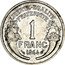 France Franc Liberty 1944 KM# 885a.1 LIBERTE-EGALITE FRATERNITE 1 FRANC 1950 coin reverse