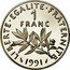 France Franc The Sower 1991 KM# 925.2 LIBERTE EGALITE FRATERNITE 1 FRANC 2000 coin reverse