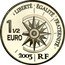 France 1-1/2 Euro Passenger ship Normandie 2003 Proof KM# 1341 RF NEW-YORK coin obverse