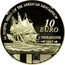France 10 Euro 250 Birthday of Joseph de La Fayette 2007 (a) Proof KM# 1420 LA FAYETTE. HERO OF THE AMERICAN REVOLUTION 10 EURO L'HERMIONE 2007 coin reverse