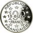 France 100 Francs-15 Euro Wenceslas Wall in Luxembourg 1997 Proof KM# 1191 RÉPUBLIQUE 100 FRANCS 15 EURO FRANÇAISE coin obverse