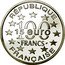 France 100 Francs 15 Euro Rock of Cashel. Ireland 1997 Proof KM# 1189 RÉPUBLIQUE 100 FRANCS 15 EURO FRANCAISE coin obverse