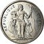 France 2 Francs French Polynesia 1965 (a) KM# 3 REPUBLIQUE FRANÇAISE G.B.BAZOR 1965 coin obverse