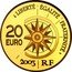 France 20 Euro Paris-Tokyo Voyage 2003 Proof KM# 1344 LIBERTÉ ÉGALITÉ FRATERNITÉ 20 EURO 2003 RF coin reverse
