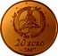 France 20 Euro The Little Prince on the Meadow 2007 Proof KM# 1468 60 CÉLÉBRATION DU 60E ANNIVERSAIRE*60TH BIRTHDAY CELEBRATION *LE PETIT PRINCE* 20 EURO 2007 coin reverse