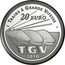 France 20 Euro Lille Europe and the TGVs 2010 Proof KM# 1704 TRAINS À GRANDE VITESSE 20 EURO TGV 2010 coin reverse
