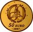 France 50 Euro The Little Prince on His Planet 2007 Proof KM# 1466 60 CÉLÉBRATION DU 60E ANNIVERSAIRE 60TH BIRTHDAY CELEBRATION LE PETIT PRINCE 50 EURO 2007 coin reverse