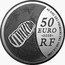 France 50 Euro International year of astronomy 2009 P Proof KM# 1622 40 ANS DES PREMIERS PAS SUR LA LUNE 50 EURO 2009 RF coin obverse