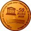 France 50 Euro The Moscow Kremlin 2009 Proof KM# 1618 ORGANISATION DES NATIONS UNIES POUR L'ÉDUCATION, LA SCIENCE ET LA CULTURE 50 EURO 2009 UNESCO coin reverse