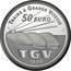 France 50 Euro Lille Europe Railway Station 2010 Proof KM# 1703 TRAINS À GRANDE VITESSE 50 EURO TGV 2010 coin reverse