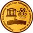 France 50 Euro Taj Mahal 2010 Proof KM# 1699 ORGANISATION DES NATIONS UNIES POUR L’ÉDUCATION, LA SCIENCE ET LA CULTURE 50 EURO 2010 coin reverse
