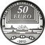 France 50 Euro The Jeanne d’Arc Cruiser 2012 (a) Proof KM# 1848 LES GRANDS NAVIRES FRANÇAIS 50 EURO 2012 coin reverse