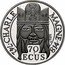 France 500 Francs-70 ECUS Charlemagne 1990 Proof KM# 990a CHARLE MAGNE C. TIETZ 70 ECUS 742 814 coin reverse