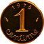 France 1 Centime (Grain Sprig. Different Piedforts) 1975 1 CENTIME coin reverse