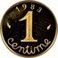 France 1 Centime KM# P756 Modern Republic 1983 1 CENTIME coin reverse