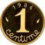 France 1 Centime KM# P799 Modern Republic 1984 1 CENTIME coin reverse