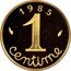 France 1 Centime KM# P930 Modern Republic 1985 1 CENTIME coin reverse